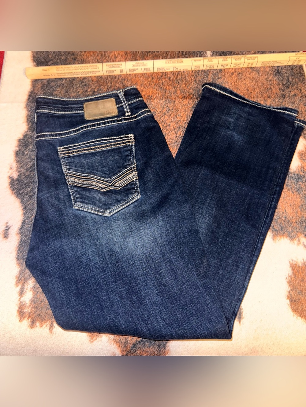Buckle Men's Dark Blue Classic Straight Jeans